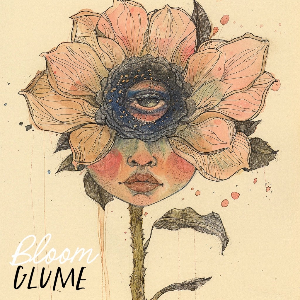 Ryell - “Bloomies” Series Print, Flower Face, Alice in Wonderland
