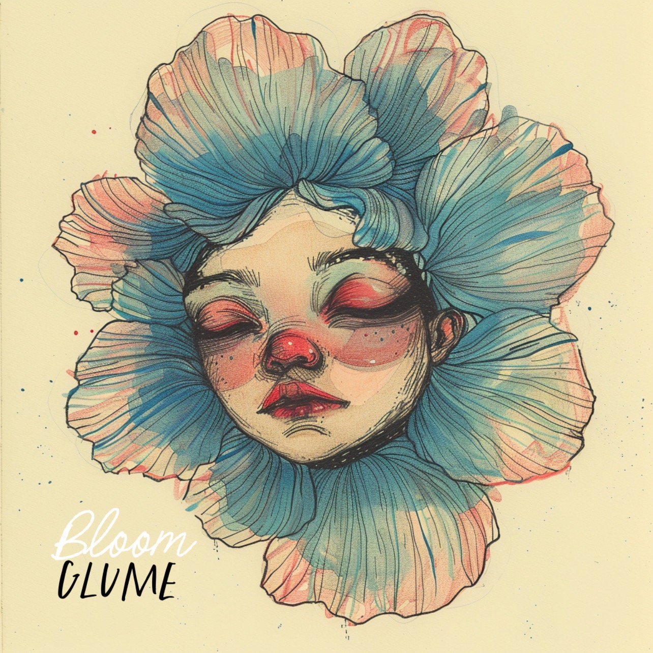 Quell - “Bloomies” Series Print, Flower Face, Alice in Wonderland