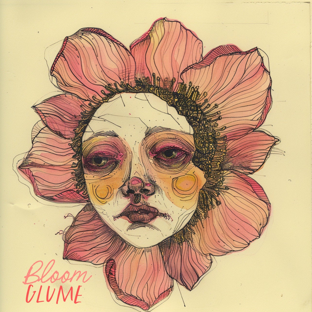 Rue - “Bloomies” Series Print, Flower Face, Alice in Wonderland