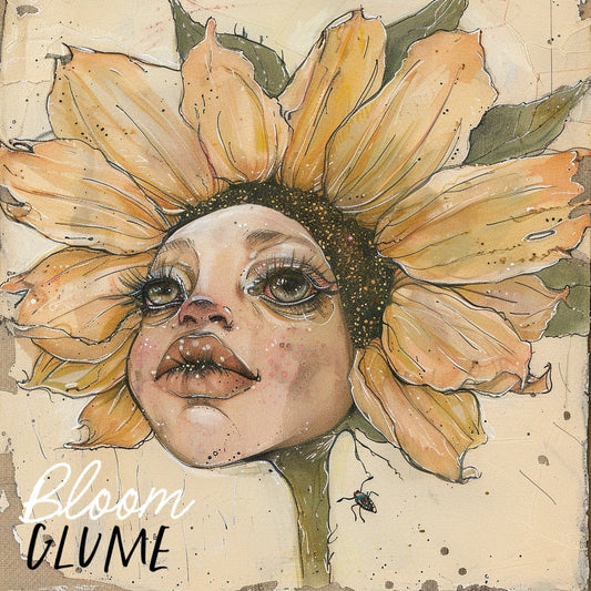 Sunny -  “Bloomies”, Flower Face, Alice in Wonderland, talking flowers, Fairytale art, Doll flower, Lowbrow art, Cottagecore