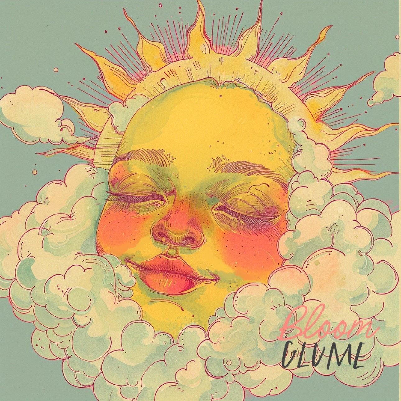 Happiness Sunshine Print | Nostalgia | Pop surreal | Low Brow | Celestial Art | Bizarre Art | Emotional Art | Surrealism | whimsical art