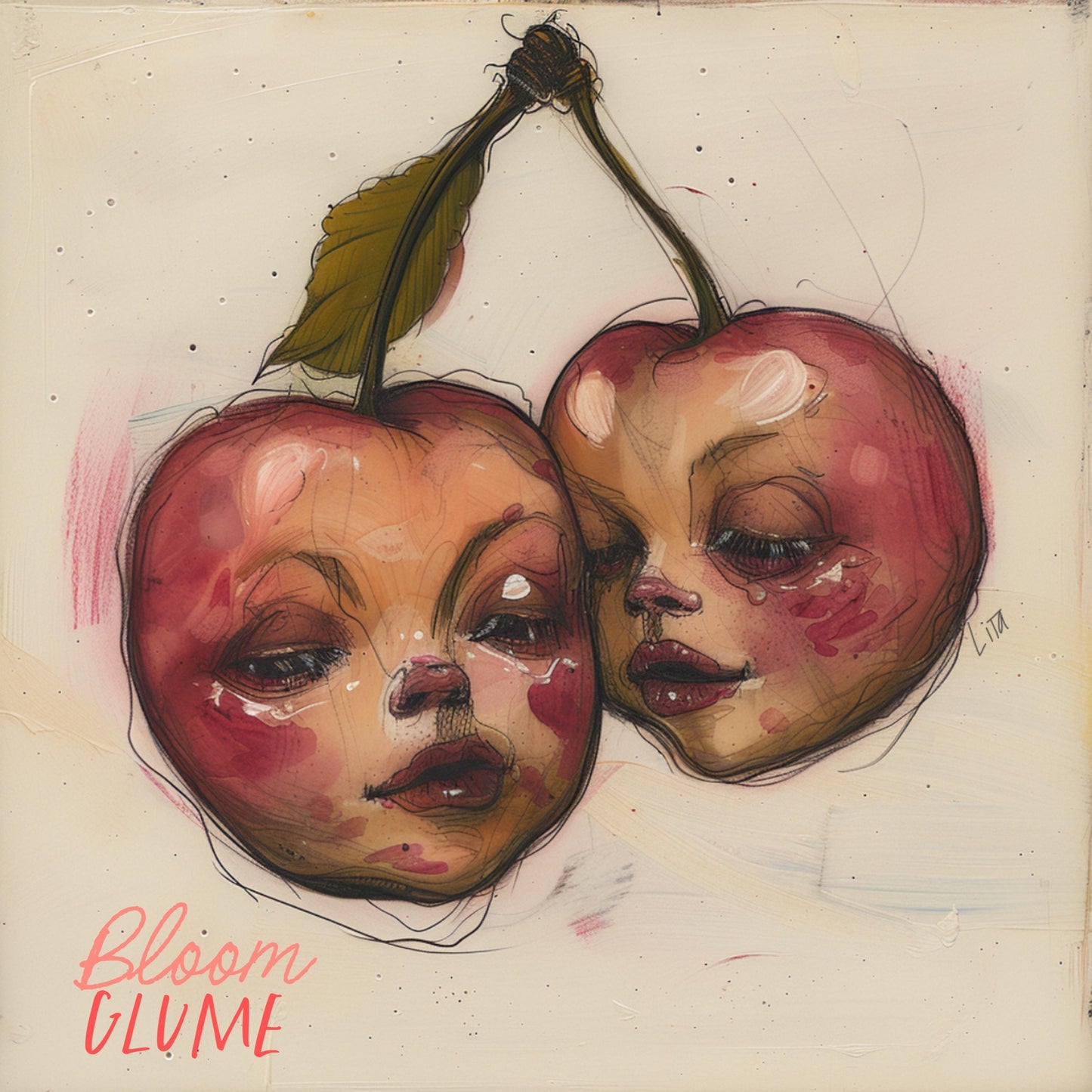 Cheri Amor Print | Bloom Glume | Pop surreal | Low Brow | Creepy Cute | Bizarre Art | Cherry Art | Surrealism | weird Illustration Art